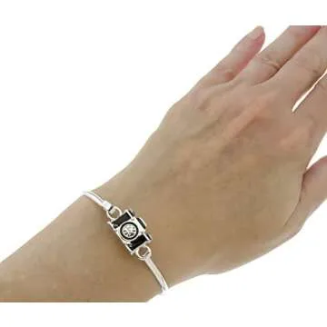PammyJ Black Camera Bangle Bracelet Jewelry