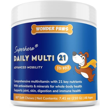 WONDER PAWS Premium Multivitamin for Dogs Daily Multi for Immune, Mood, Joint, Skin, Heart & Digesti...