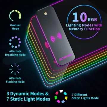 Schkner RGB Gaming Mouse Pad with Wireless Charging for all