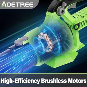 Lightweight Electric Leaf Blower Cordless - 500CFM Brushless Blower with 2 Battery and Charger - 20V 4.5Ah Battery Powered Blower for Yard Driveway Garden Lawn Care