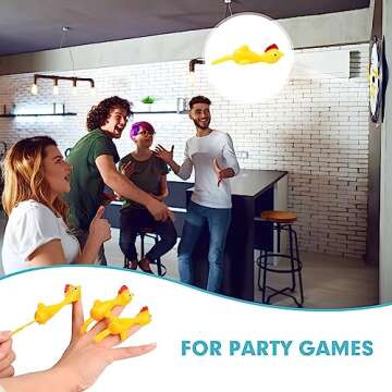 BUVUDI 16 Pieces Rubber Chicken Slingshot Rubber Chickens Flying Chicken Slingshot Flicken Chicken Game Finger Slingshot Chicken Toys Chicken Flingers Flinging Chickens for Party Favors Activity Gift