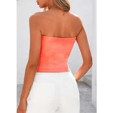 PRETTYGARDEN Strapless Tube Tops for Women 2025 Summer Mesh Floral Y2K Bandeau Cute Crop Top Trendy ...