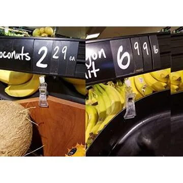 Rotatable Plastic Sign Holder Clips - 25 Pack Perfect for Displays