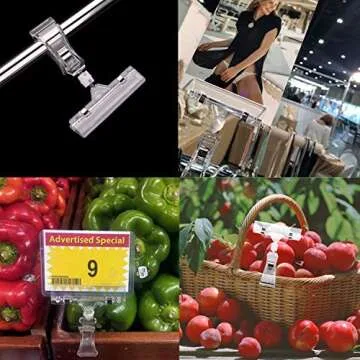 Rotatable Plastic Sign Holder Clips - 25 Pack Perfect for Displays
