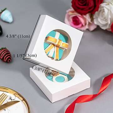 Elegant 50 Pack Cookie Boxes for Special Events