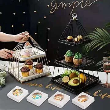 Elegant 50 Pack Cookie Boxes for Special Events