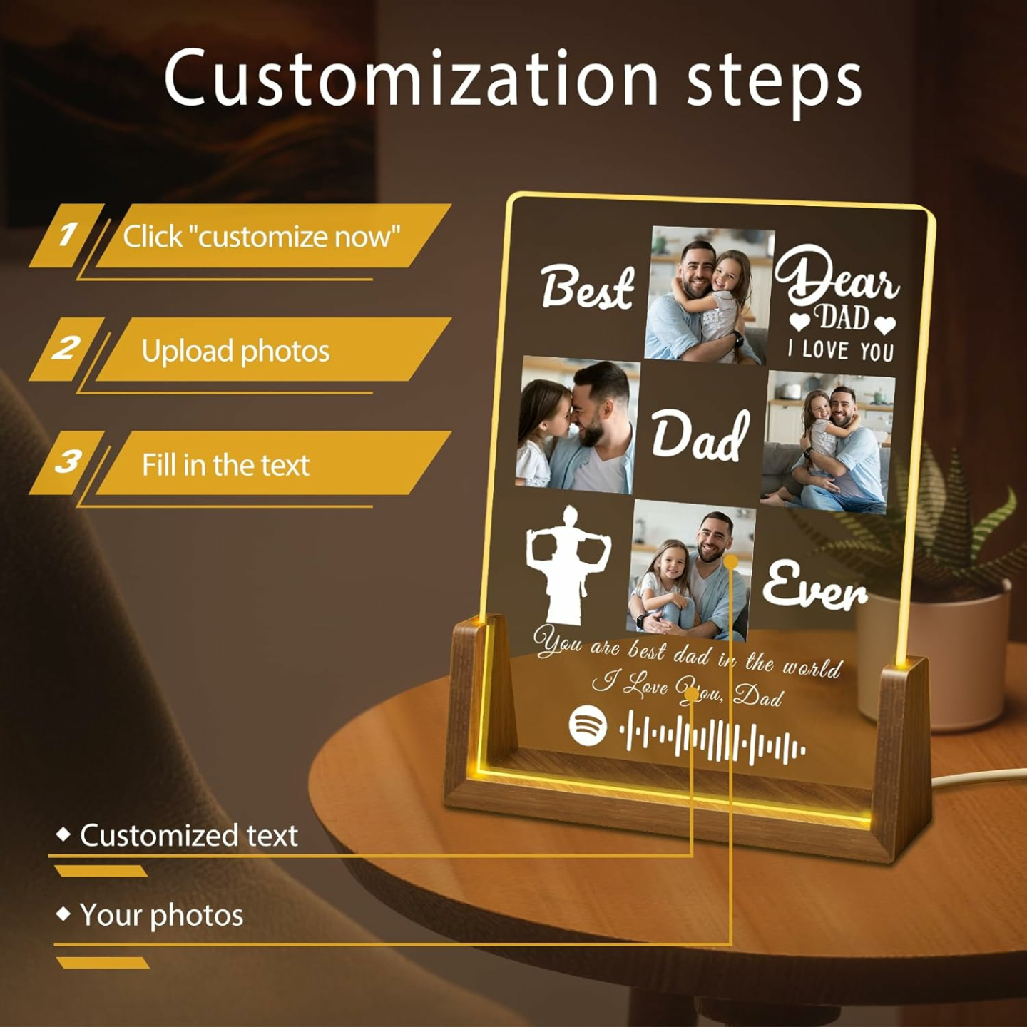 Personalized Acrylic Plaque Gift for Dad