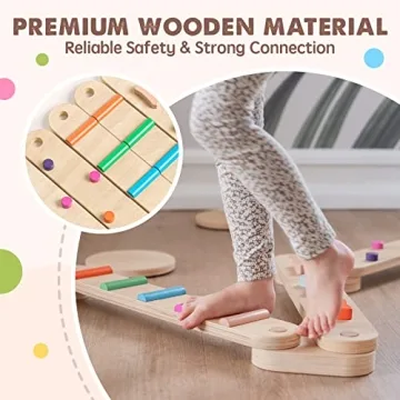Tiny Land Wooden Balance Beam for Kids' Coordination Fun