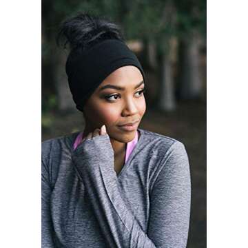 Three Layer Women's Winter Headband for Yoga Running Exercise Sports Workout Stretchy No Slip 2 Pack by Maven Thread (Urban)