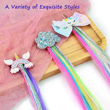 Little World Hair Clips for Girls - 6 Unicorn Extensions