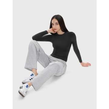 PUMIEY Grey Sweatpants for Women High Waisted Elastic Loose Sweat Pants Casual Cargo Pants, Heather Grey Medium
