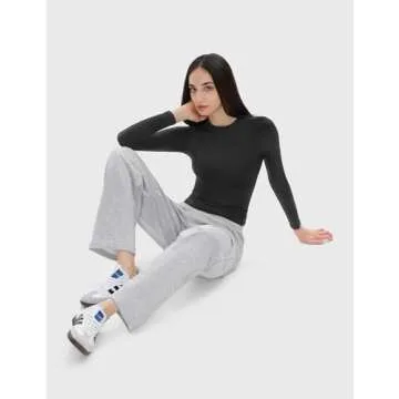 PUMIEY Grey Sweatpants for Women High Waisted Elastic Loose Sweat Pants Casual Cargo Pants, Heather Grey Medium