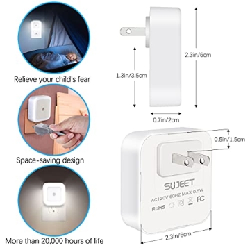 Sujeet Night Light 8 Pack - Soft White LED Night Lights