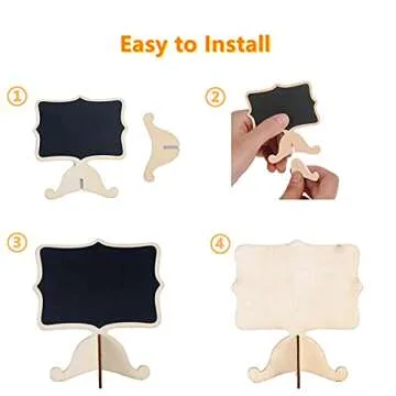 Reusable 20 Pcs Mini Chalkboard Signs with Easel Stand for Food Labels, Weddings, Birthday Parties, Message Board Signs and Event Decorations,Include 12 Colors Water-Based Chalks