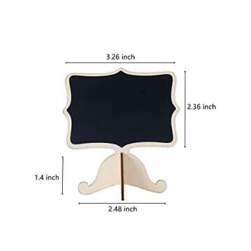 Reusable 20 Pcs Mini Chalkboard Signs with Easel Stand for Food Labels, Weddings, Birthday Parties, Message Board Signs and Event Decorations,Include 12 Colors Water-Based Chalks