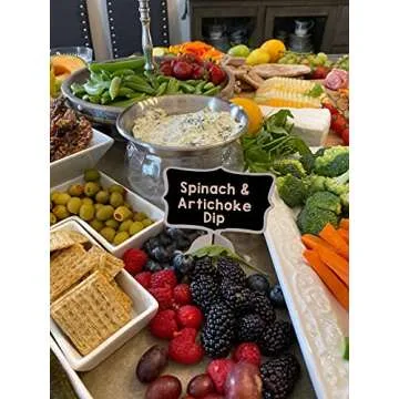 Reusable 20 Pcs Mini Chalkboard Signs with Easel Stand for Food Labels, Weddings, Birthday Parties, Message Board Signs and Event Decorations,Include 12 Colors Water-Based Chalks