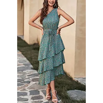 PRETTYGARDEN Summer Floral Midi Sundress for Women