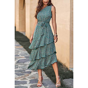 PRETTYGARDEN Summer Floral Midi Sundress for Women