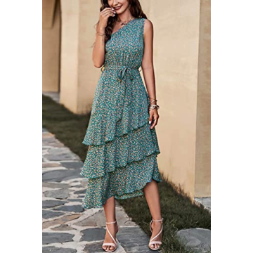 PRETTYGARDEN Summer Floral Midi Sundress for Women