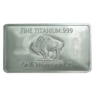 1 Troy Ounce Titanium Bullion Bar with Certificate of Authenticity