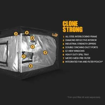 Gorilla Clone Tent | Complete Reflective Hydroponic Grow Tent for Seedlings and Cloning Plants, with...