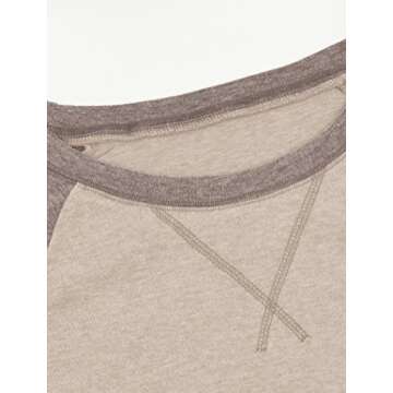 Bingerlily Women's Casual Long Sleeve Tunic Tops Crew Neck Color Block Blouses