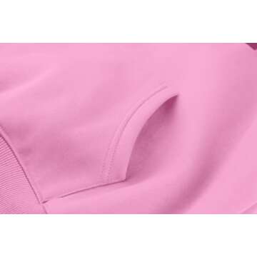 Lauweion Women Hooded Fleece Hoodie Sweatshirt - Pink