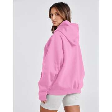 Lauweion Women Hooded Fleece Hoodie Sweatshirt - Pink