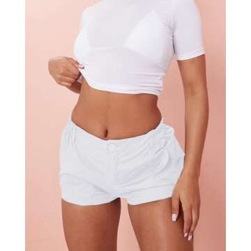 ZREQV Shorts for Women Summer Cargo Shorts Casual Lounge Slim Fit with Pockets High Waist Cotton Y2K...