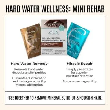 Malibu C Mini Malibu Rehab Hard Water Wellness - Contains 2 Remedy Packets - At-Home Hair Reconstruc...
