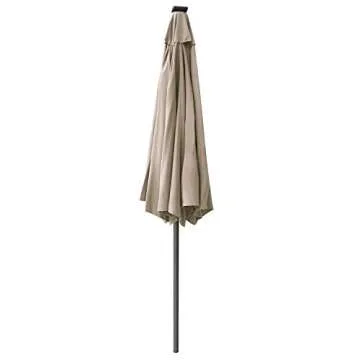 ABCCANOPY Durable Solar Led Patio Umbrellas with 32LED Lights 9FT (khaki)