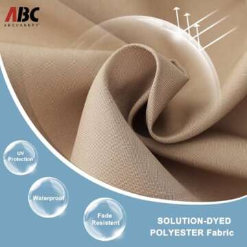 ABCCANOPY Durable Solar Led Patio Umbrellas with 32LED Lights 9FT (khaki)