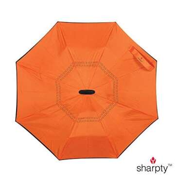 Sharpty Inverted Umbrella for Women - Windproof & Reverse - Easy to Open and Close - Upside Down & C...
