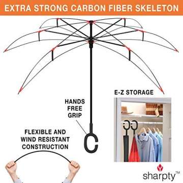 Sharpty Inverted Umbrella - Windproof & Stylish Orange