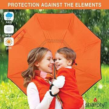 Sharpty Inverted Umbrella - Windproof & Stylish Orange