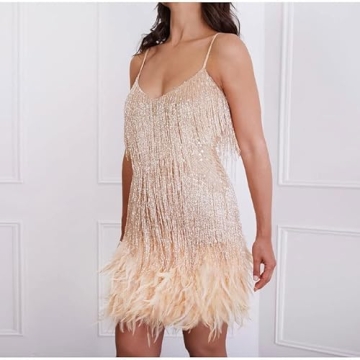 Women's Sequin Cocktail Dress Flapper Style Mini Dress