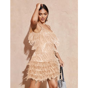 Women's Sequin Cocktail Dress Flapper Style Mini Dress