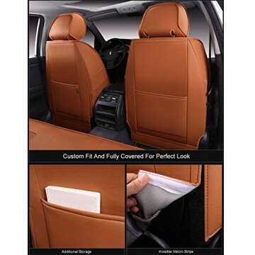 OASIS AUTO 2010-2019 Outback & Legacy Custom Fit Leather Seat Covers (2015-2019 Legacy, Orange)