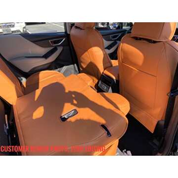 OASIS AUTO 2010-2019 Outback & Legacy Custom Fit Leather Seat Covers (2015-2019 Legacy, Orange)