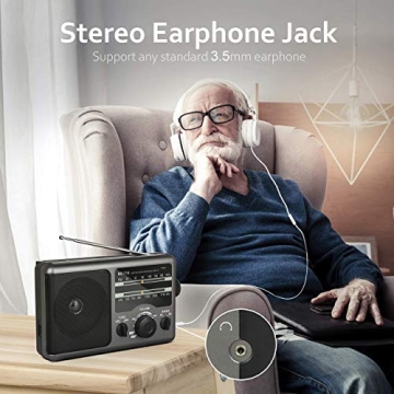 AM FM Portable Radio Big Speaker Dual Power Options