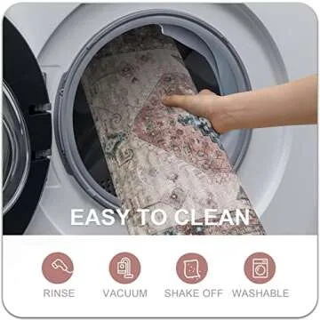 Collive Retro Non Slip Washable Indoor Door Mat 36 x 59