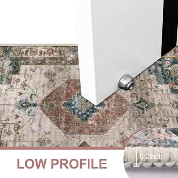 Collive Indoor Door Mat Retro Floor Mat, Non Slip Washable Doormat Large Size Quickly Absorb Welcome Mats Low-Pile Front Door Rug Inside Entryway Carpet for Entrance - 36" x 59"