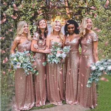 Confetti Cannon Party Poppers [4 Pack] 12 Inch - Rose Gold Confetti Cannon Metallic Confetti Popper Air Powered for Party Decoration for Wedding, Birthday, Gender Reveal, Anniversary, Celebrations