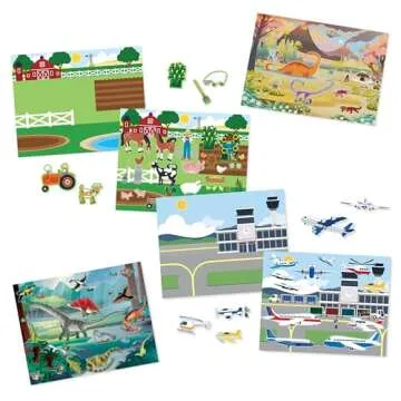 Melissa & Doug Reusable Sticker Pads for Kids - 3 Themed Pads
