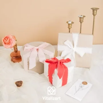 Vitalizart White Cotton Linen Ribbon for Crafts and Gifts