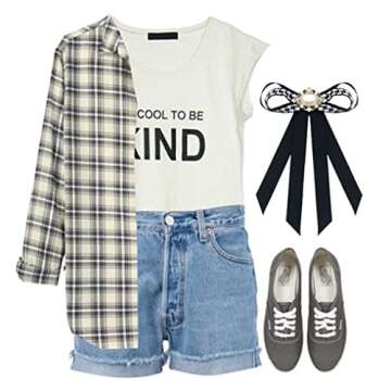 Elegant Ribbon Crystal Pearl Bow Brooch for Women