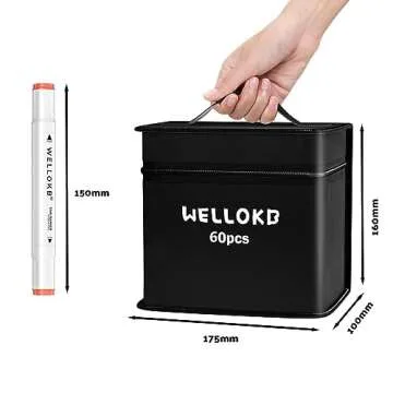 WELLOKB Alcohol Markers, 60 Dual Tip Permanent Art Markers for Coloring, Illustrations, and Sketchin...