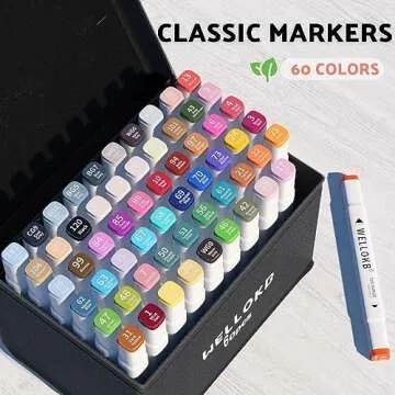 WELLOKB Alcohol Markers - 60 Dual Tip Art Supplies