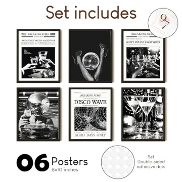 Vintage Disco Ball Posters for Retro Home Decor
