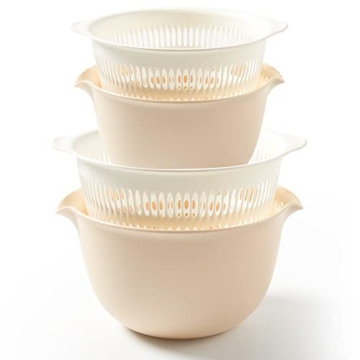 Versatile 2 in 1 Kitchen Colander Set with Bowl Strainer - BPA Free, Stylish Storage Solution for Ef...